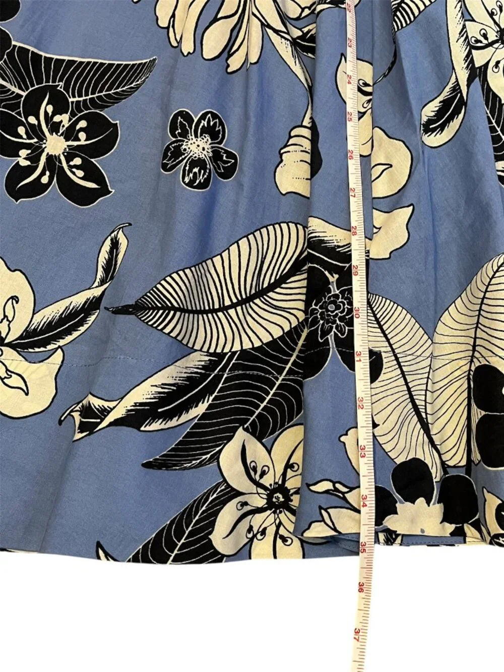 Zara ZW Collection Blue Floral Cotton Co-ord Set Top & Midi Skirt XL Summer NWT - Picture 8 of 8